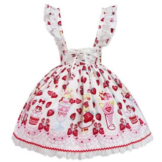 アンジェリックプリティー(Angelic Pretty)のLyrical Bunny Parlorスカート シロ(ひざ丈スカート)