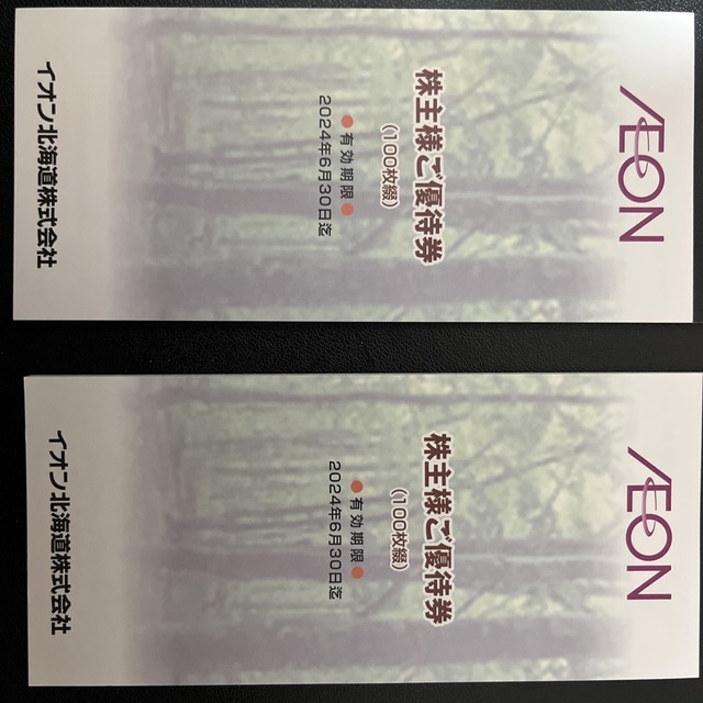 2024年6末期限 イオン北海道 株主優待券 20000円分 売り切れ必至