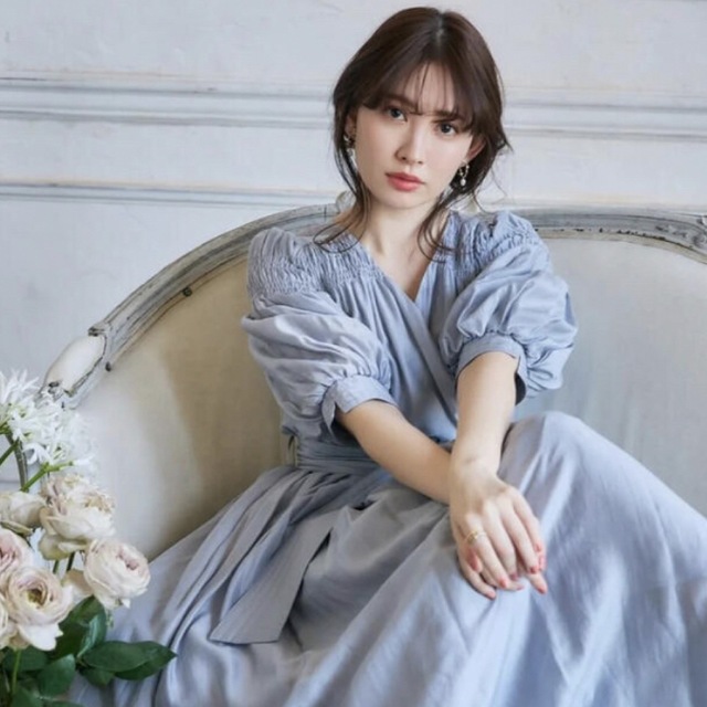 ロングワンピース/マキシワンピースherlipto airy volume sleeve dress