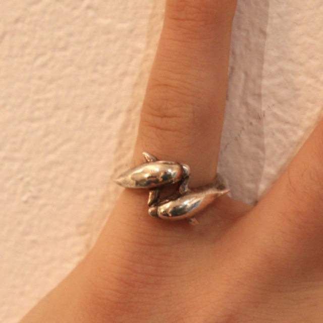 90's Dolphin design  silver 925 ring