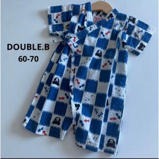 ダブルビー(DOUBLE.B)のミキハウス　ダブルビー 甚平　浴衣　半袖　ロンパース　くま　春　夏(甚平/浴衣)