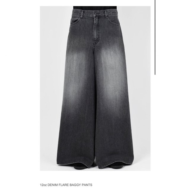 LADMUSICIAN DENIM FLARE BAGGY PANTS