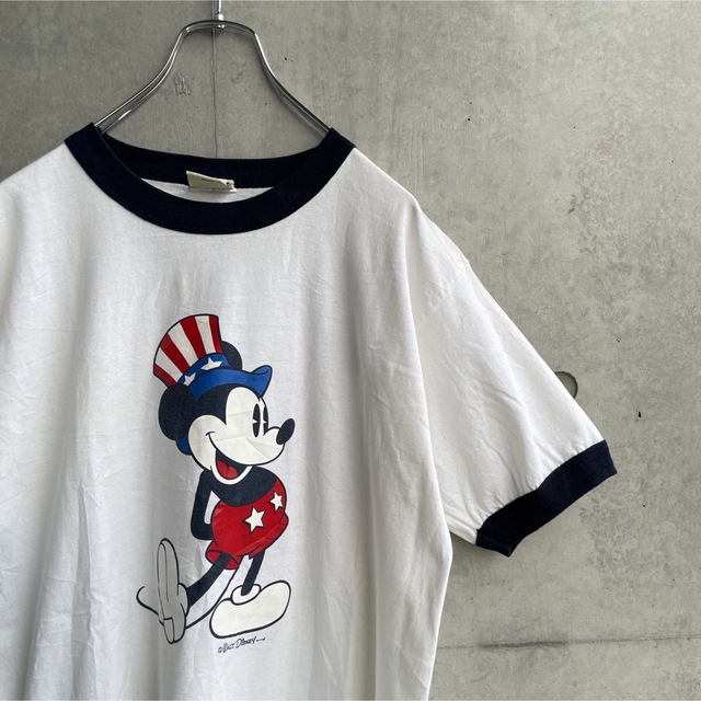 Disney - 90年代 Walt Disney ミッキー リンガー Tシャツ 在原みゆ紀の