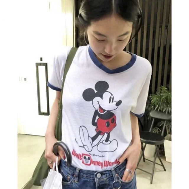 Disney - 90年代 Walt Disney ミッキー リンガー Tシャツ 在原みゆ紀の