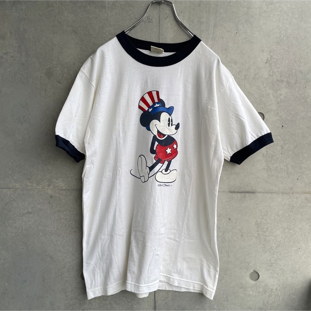 超希少　リンガーTシャツ　ディズニー　ミッキー　背面プリント　デカプリ　XL