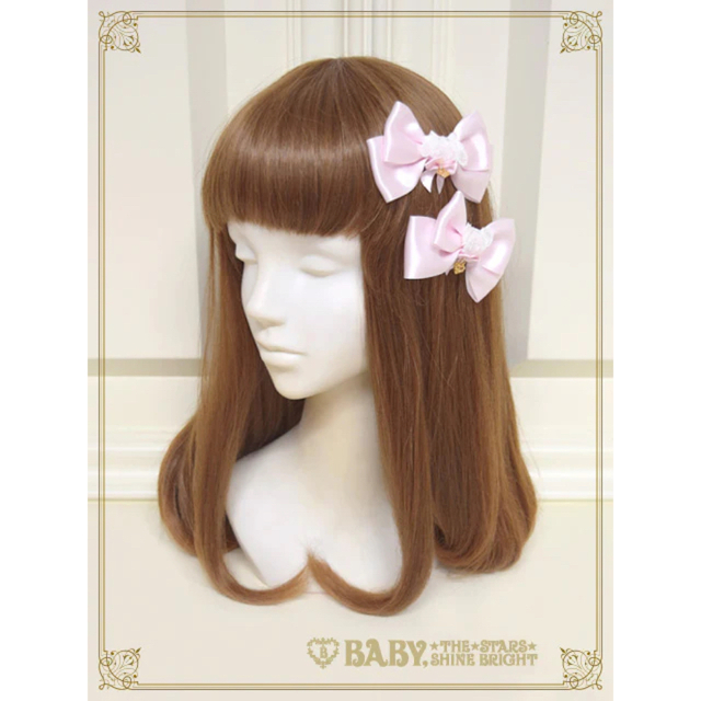 BABY,THE STARS SHINE BRIGHT(ベイビーザスターズシャインブライト)のくみゃちゃんのサテンリボンクリップ レディースのヘアアクセサリー(バレッタ/ヘアクリップ)の商品写真