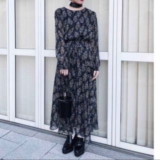 【美品】Ameri VINTAGE ロング シフォン ワンピース　ペイズリー