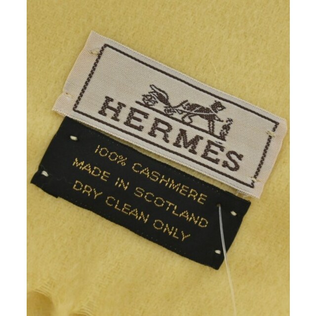 Hermes(エルメス)のHERMES エルメス マフラー - 黄 【古着】【中古】 レディースのファッション小物(マフラー/ショール)の商品写真