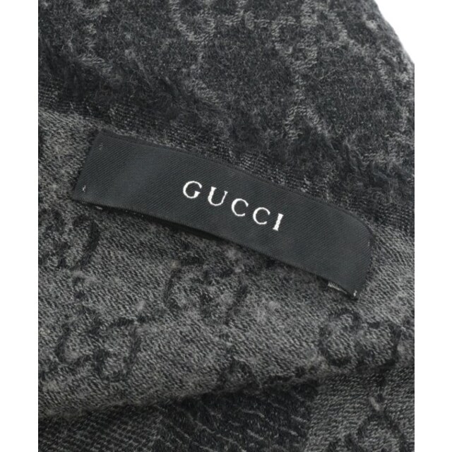 Gucci - GUCCI グッチ マフラー - 黒系xグレー系(総柄) 【古着】【中古