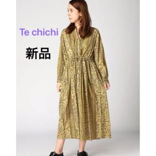 テチチ(Techichi)の【即日発送】新品 テチチ 花柄 ロングワンピース ベージュ フリーサイズ 春 夏(ロングワンピース/マキシワンピース)