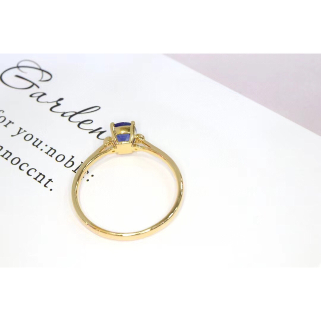 天然コーンフラワー ブルーサファイア ダイヤ リング0.87ct k18 f