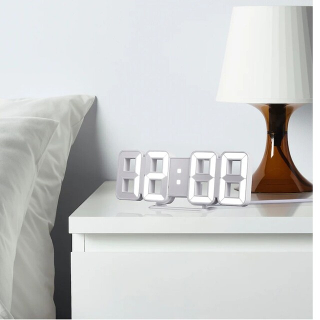 IKEA(イケア)のIKEA　イケア ノルオッタ　めざまし時計　ホワイト インテリア/住まい/日用品のライト/照明/LED(テーブルスタンド)の商品写真
