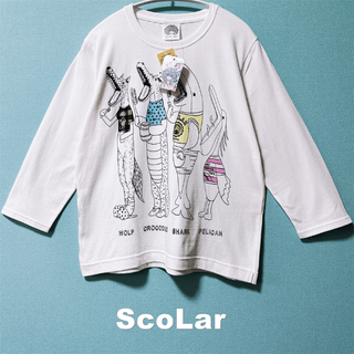 スカラー(ScoLar)の【ScoLar】アニマル歯ブラシグ ラフィック ロングＴシャツ タグ付未使用(Tシャツ(長袖/七分))