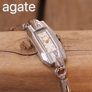 有名ブランド 【電池交換済】agete ダイヤ付 douala.cm アガット