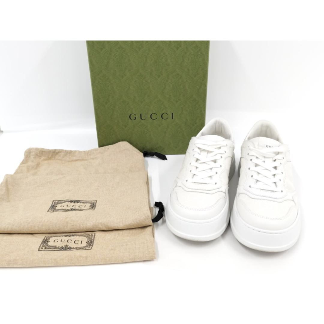 GUCCI スニーカー GGエンボス レザー ホワイト 669582 GUCCI スニーカー GGエンボス レザー ホワイト 669582