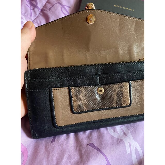 BVLGARI ブルガリセルペンティ ヘビ レザー ラージウォレット 長財布
