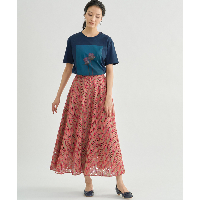 美品 ANAYI グラデーションシシュウフレア スカート アナイ お得セット
