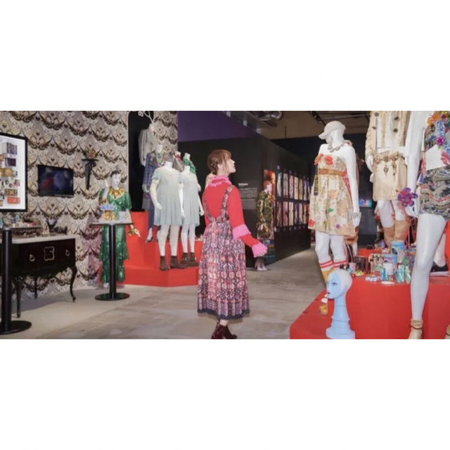 定価82.080円 ANNASUI マキシワンピース 猫フクロウプリント