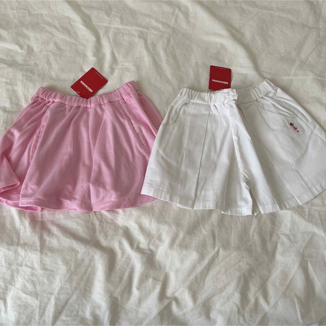 mikihouse(ミキハウス)のミキハウス　女の子　スカート　キュロット　2枚　100cm キッズ/ベビー/マタニティのキッズ服女の子用(90cm~)(スカート)の商品写真