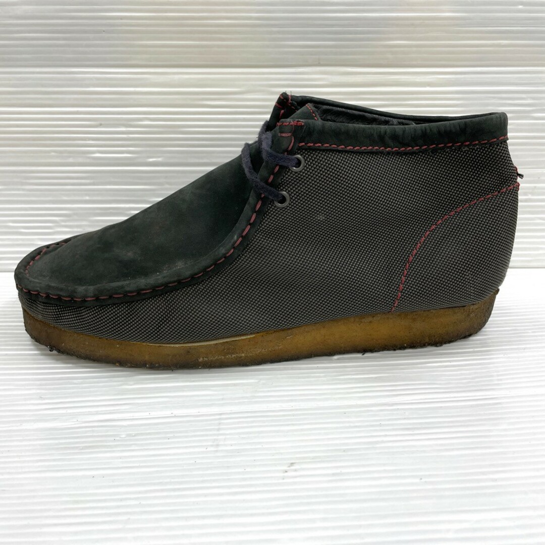 US Clarks ORIGINALS Wallabee クラークス オリジナルズ ワラビー ブーツ ヌバックレザー×キャンバス地 サイズ：UK 11 G グレー系×レッドPOPEYEポパイMEN