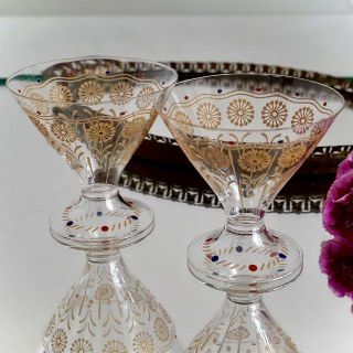 バカラ(Baccarat)のオールドバカラBaccarat金彩＆エナメル11965シャンパンクープグラスペア(グラス/カップ)