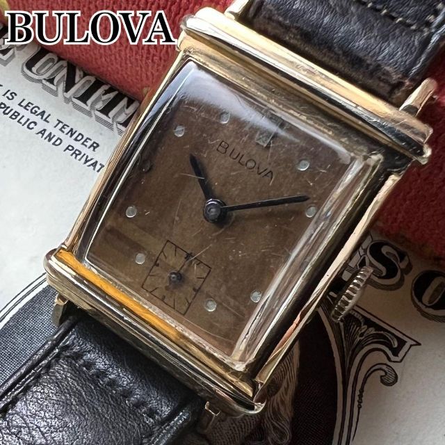 BULOVA ブローバ 腕時計 動作良好 アンティーク メンズ 腕時計 スクエア