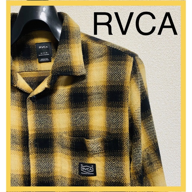 極美品】RVCA ルーカ チェックシャツ ネルシャツ イエロー×ブラック M