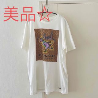 コーチ(COACH)の美品☆ coach コーチ シグネチャー ダイナソーTシャツ(Tシャツ/カットソー(半袖/袖なし))