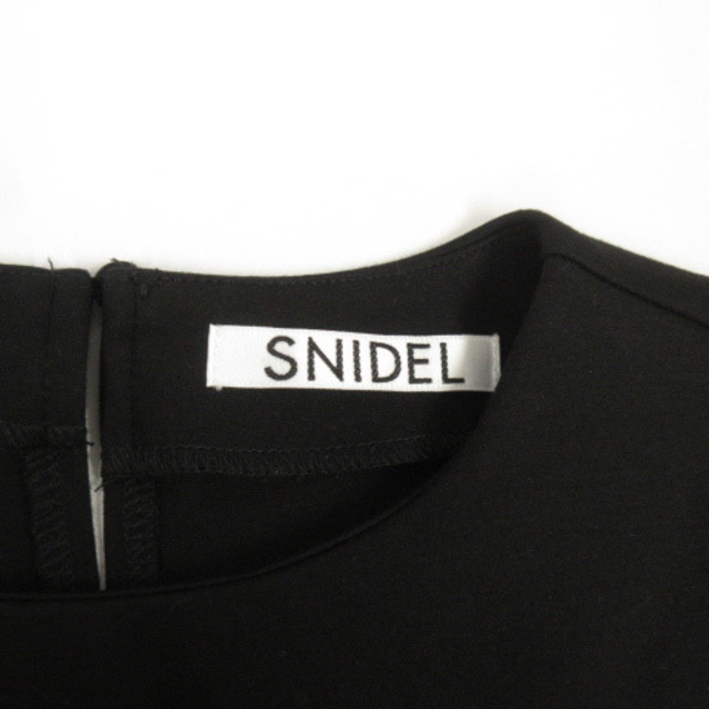 SNIDEL(スナイデル)のスナイデル snidel ワンピース フレア フリル 七分袖 ポンチ F 黒  レディースのワンピース(ミニワンピース)の商品写真