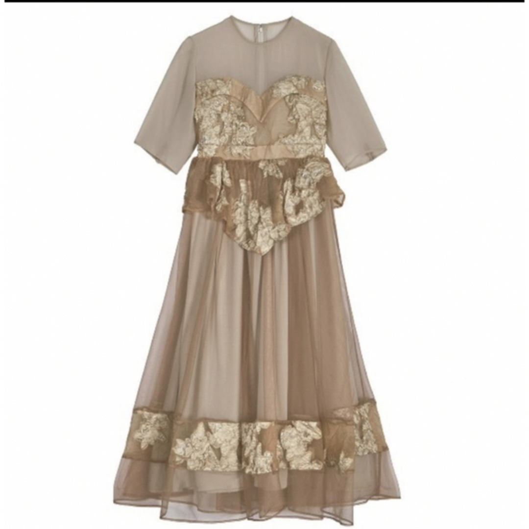 Ameri VINTAGE(アメリヴィンテージ)のAMERI JACQUARD LAYERED TULLE DRESS レディースのワンピース(ロングワンピース/マキシワンピース)の商品写真