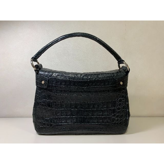 ☆極美品☆ 鰐革 ハンドバッグ 黒 クロコ