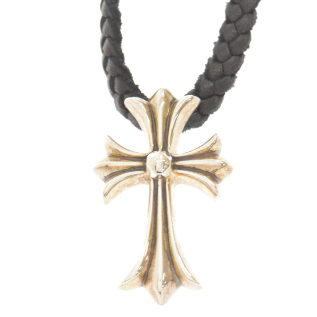 CHROME HEARTS クロムハーツ（原本無） ネックレス CH CRS SML BC スモールCH クロス ボロチップ Wボロチップ シルバー