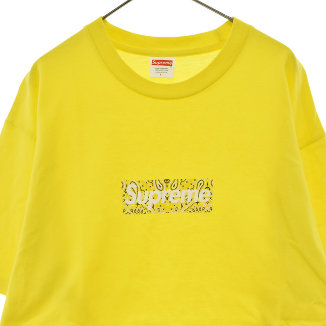 SUPREME シュプリーム 19AW Bandana Box Logo Tee バンダナボックスロゴ半袖Tシャツ カットソー イエロー
