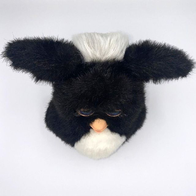 美品 ファービー2 パンダブラック 青目 ホワイトファー 動作OK 682