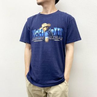 アンビル(Anvil)のUS古着 ジェイソン・アルディーン Jason Aldean アーティストTシャツ 半袖 Night Train Tour 2013 サイズ：メンズ M相当 ネイビー【中古】(Tシャツ/カットソー(半袖/袖なし))