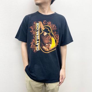 アンビル(Anvil)のUS古着 クレイウォーカー CLAY WALKER バンドTシャツ アーティストTシャツ 半袖 サイズ：メンズ L ブラック【中古】(Tシャツ/カットソー(半袖/袖なし))