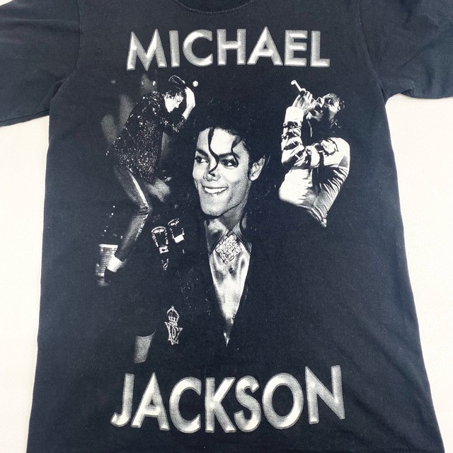 FRUIT OF THE LOOM(フルーツオブザルーム)のUS古着 マイケルジャクソン MICHAEL JACKSON アーティストTシャツ 半袖  サイズ：メンズ S ブラック【中古】 メンズのトップス(Tシャツ/カットソー(半袖/袖なし))の商品写真