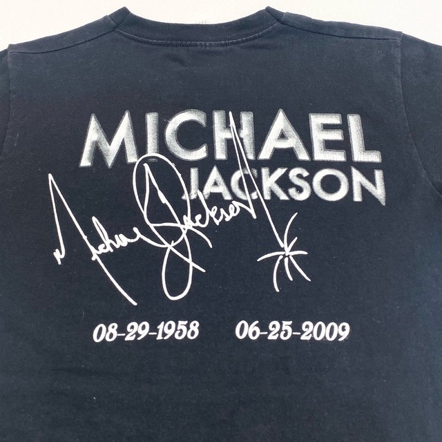 FRUIT OF THE LOOM(フルーツオブザルーム)のUS古着 マイケルジャクソン MICHAEL JACKSON アーティストTシャツ 半袖  サイズ：メンズ S ブラック【中古】 メンズのトップス(Tシャツ/カットソー(半袖/袖なし))の商品写真