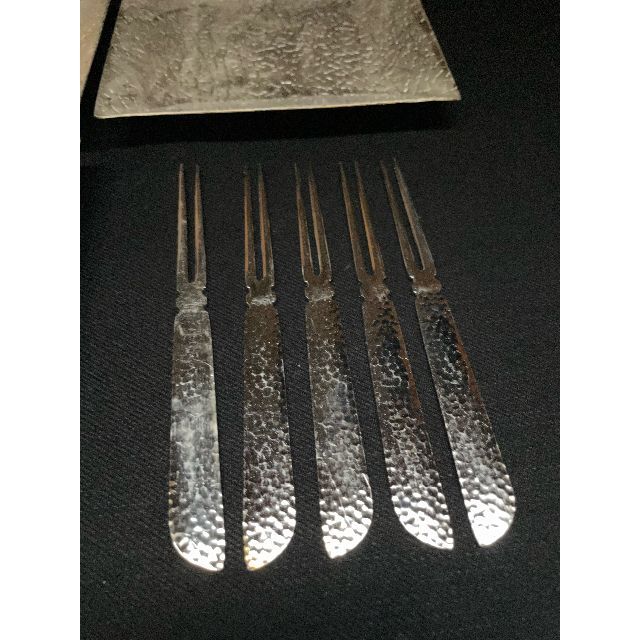AZUMA SHOUJI - 銀仕上 銘々皿 フォーク 5客揃 AZUMA 新品 桐箱
