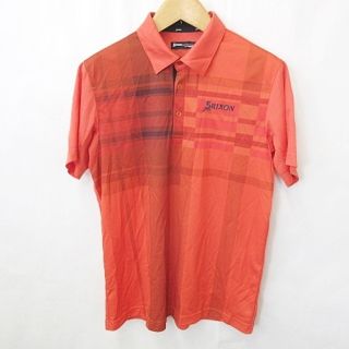 スリクソン(Srixon)のスリクソン SRIXON デサント ゴルフ シャツ 半袖 ロゴ オレンジ LL(ウエア)