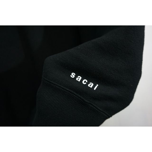 美品 22AW sacaiサカイ ロゴ スウェット パーカー 黒 119N