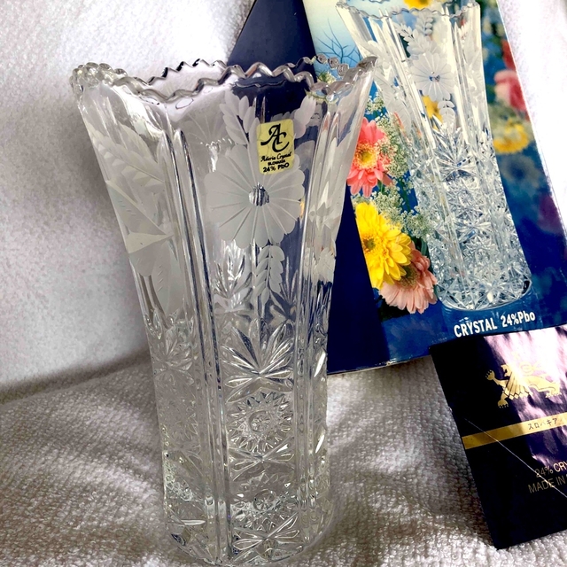 ☆美品 セレブリタ花器/クリスタルガラス花瓶 Made In Slovakia☆の