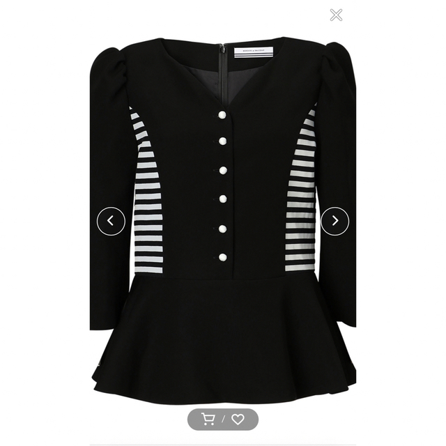 BORDERS at BALCONY - HEART NECK TWILL BLOUSE / ハートネックツイル