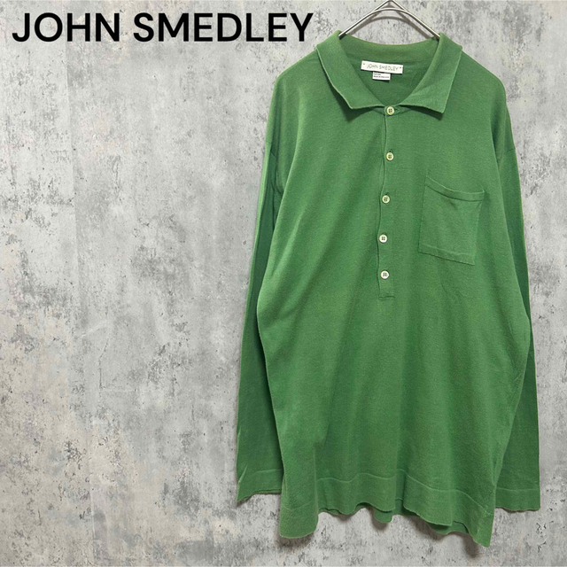 JOHN SMEDLEY - JOHN SMEDLEY L/S コットン ニットポロシャツの通販 by 