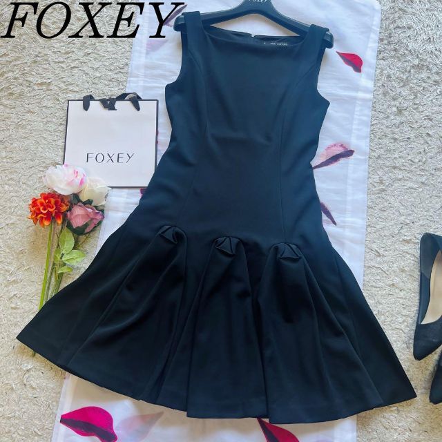 FOXEY NEW YORK  ブラック　ワンピース　38