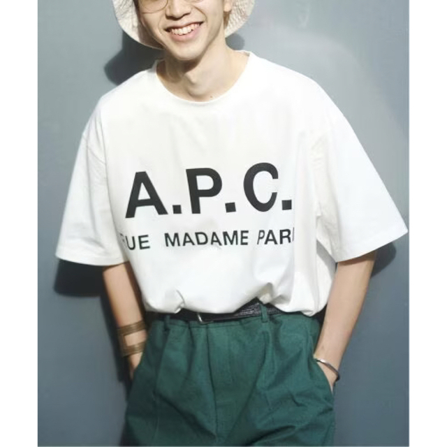 メンズAPC アーペーセー EDIFICE コラボ オーバーサイズ ロゴ Tシャツ