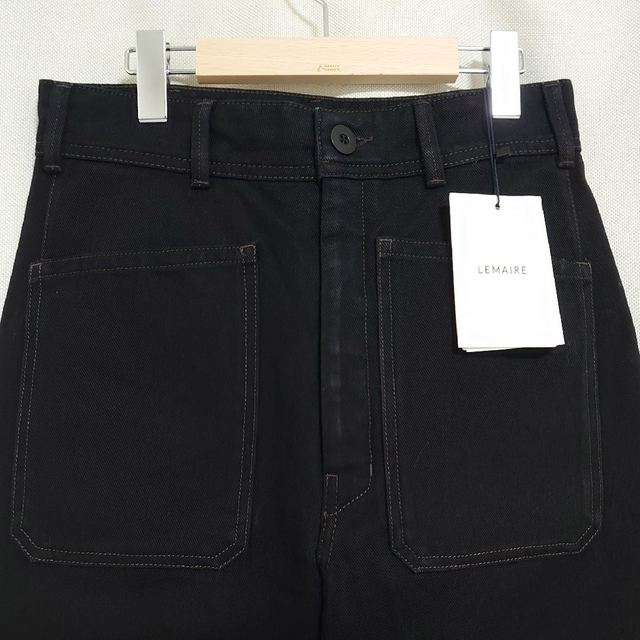 新品未使用】LEMAIRE DENIM SAILOR PANTS【46黒】 超可爱の 19000円