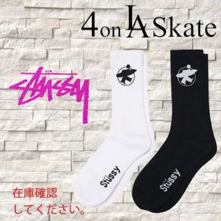 ステューシー(STUSSY)の【STUSSY】 SURFMAN CREW SOCKS 白/黒SET(ソックス)