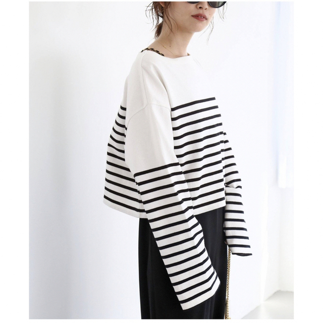 Deuxieme Classe Cropped Stripe Tシャツ