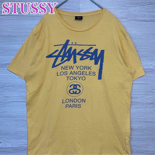 【総柄】STUSSY ワールドツアー WORLD TOUR シャツ XLサイズ